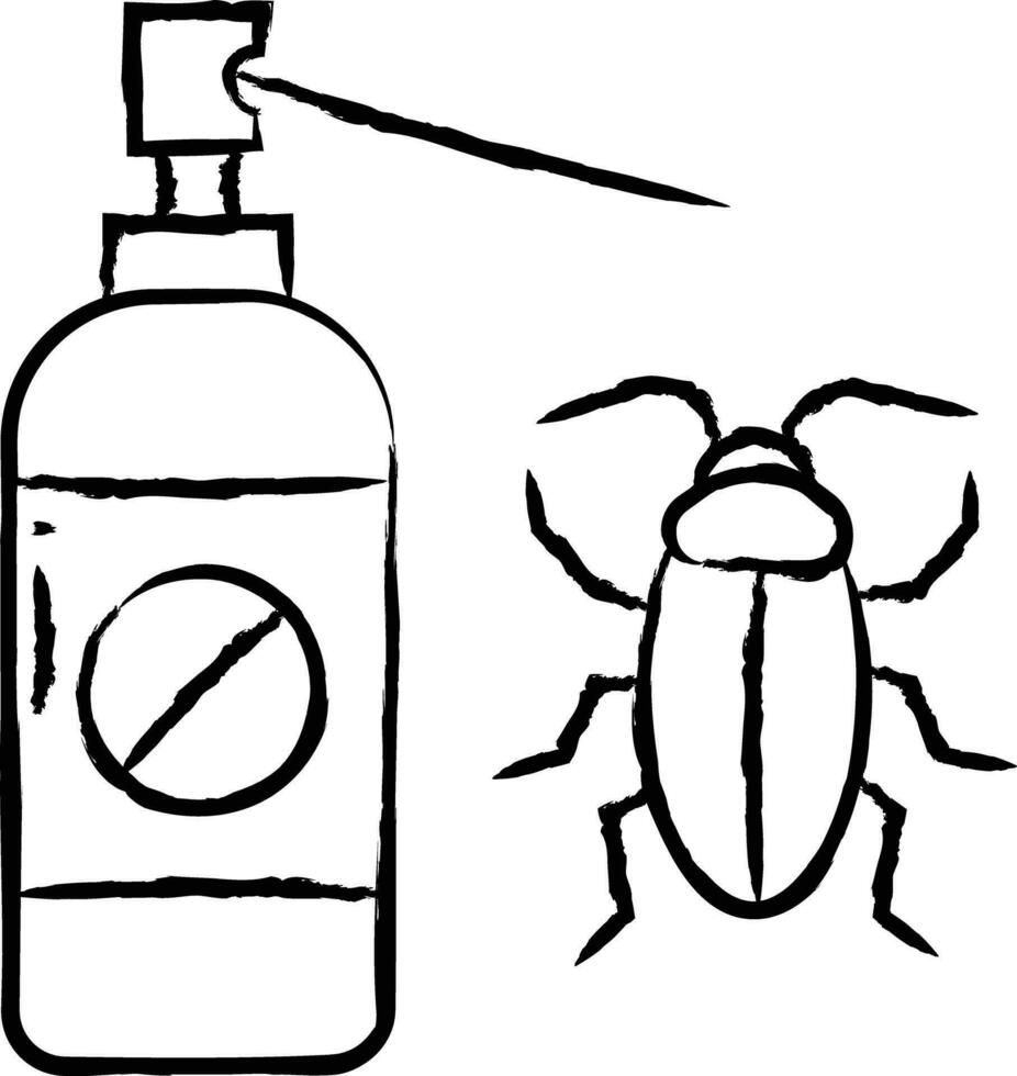 cucaracha rociar mano dibujado vector ilustración