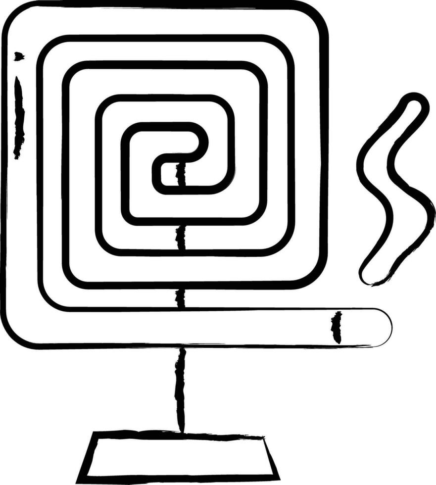 mosquito coil hand drawn vector illustration