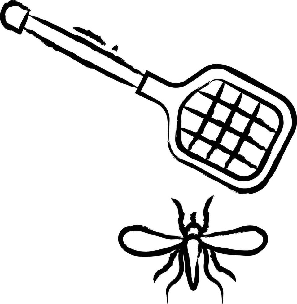 fly killer hand drawn vector illustration