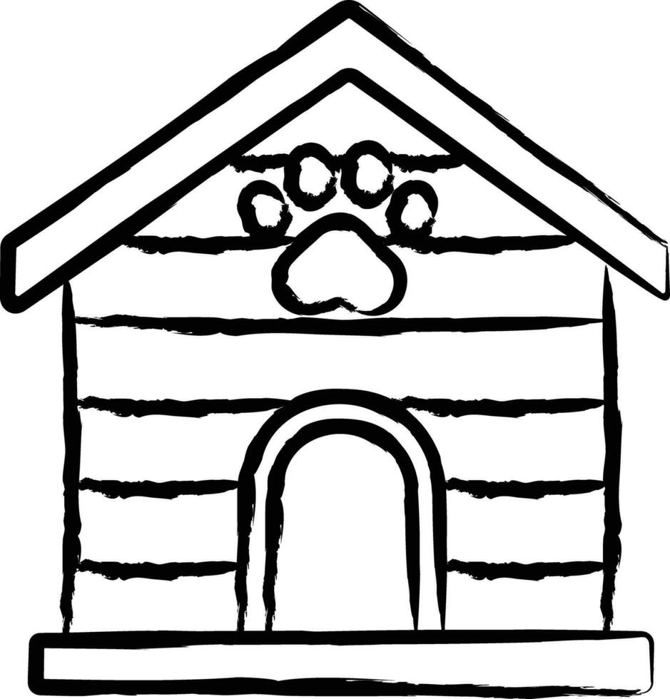 Puppy House hand drawn vector illustration