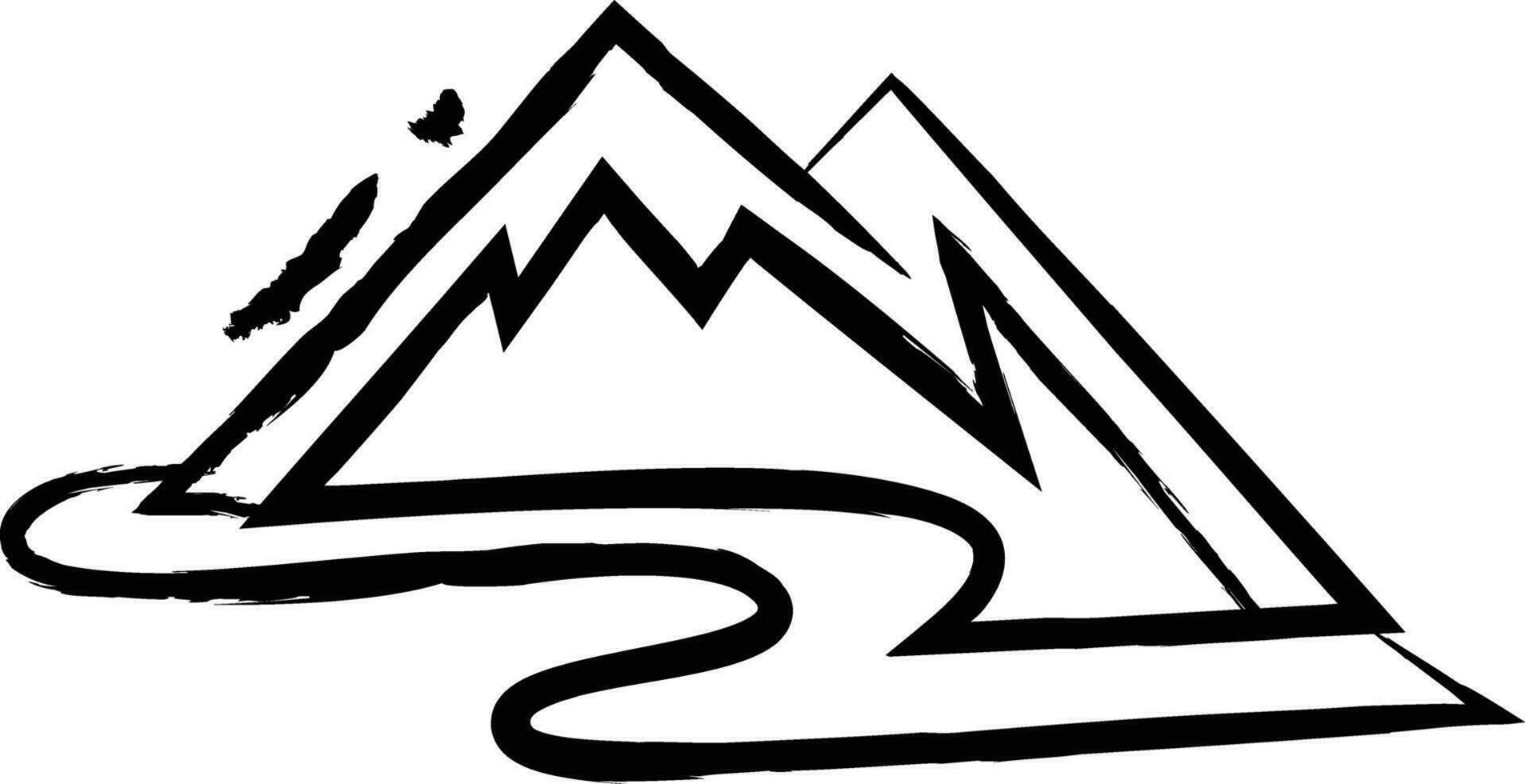 Nevado montaña mano dibujado vector ilustración