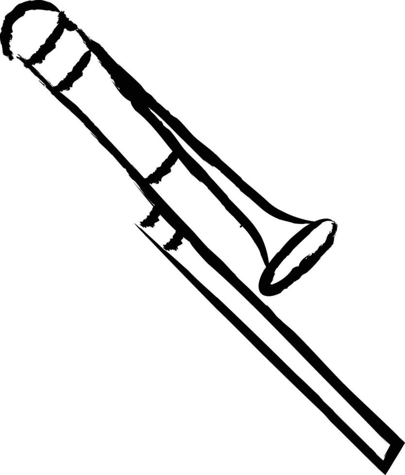 Trombon hand drawn vector illustration