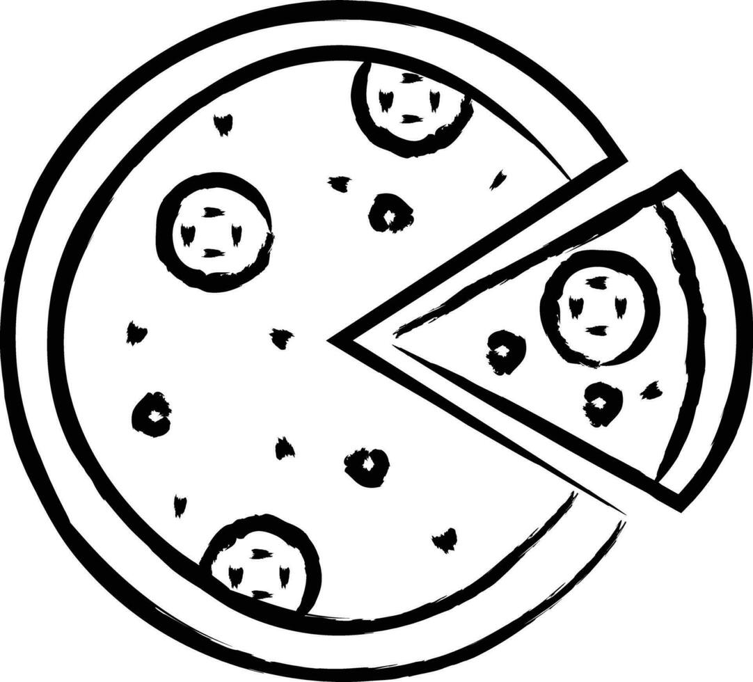Pizza hand drawn vector illustration