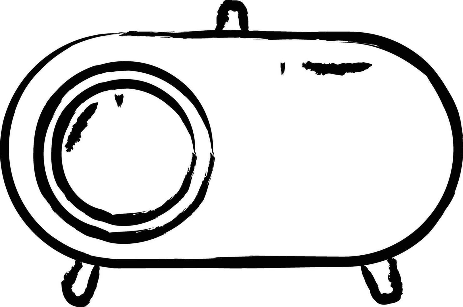 Cat litter box hand drawn vector illustration