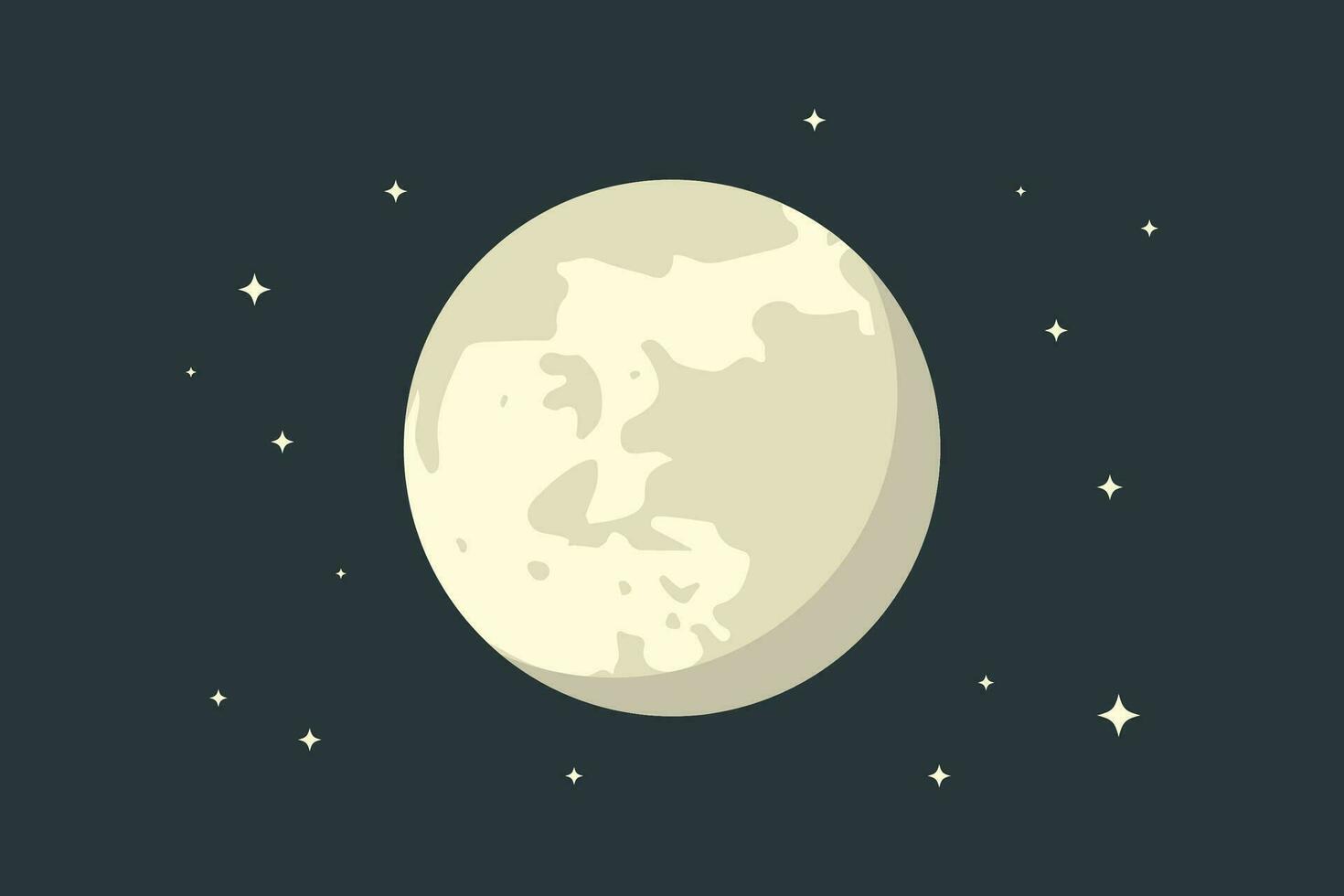 lleno Luna con estrellas en exterior espacio antecedentes vector
