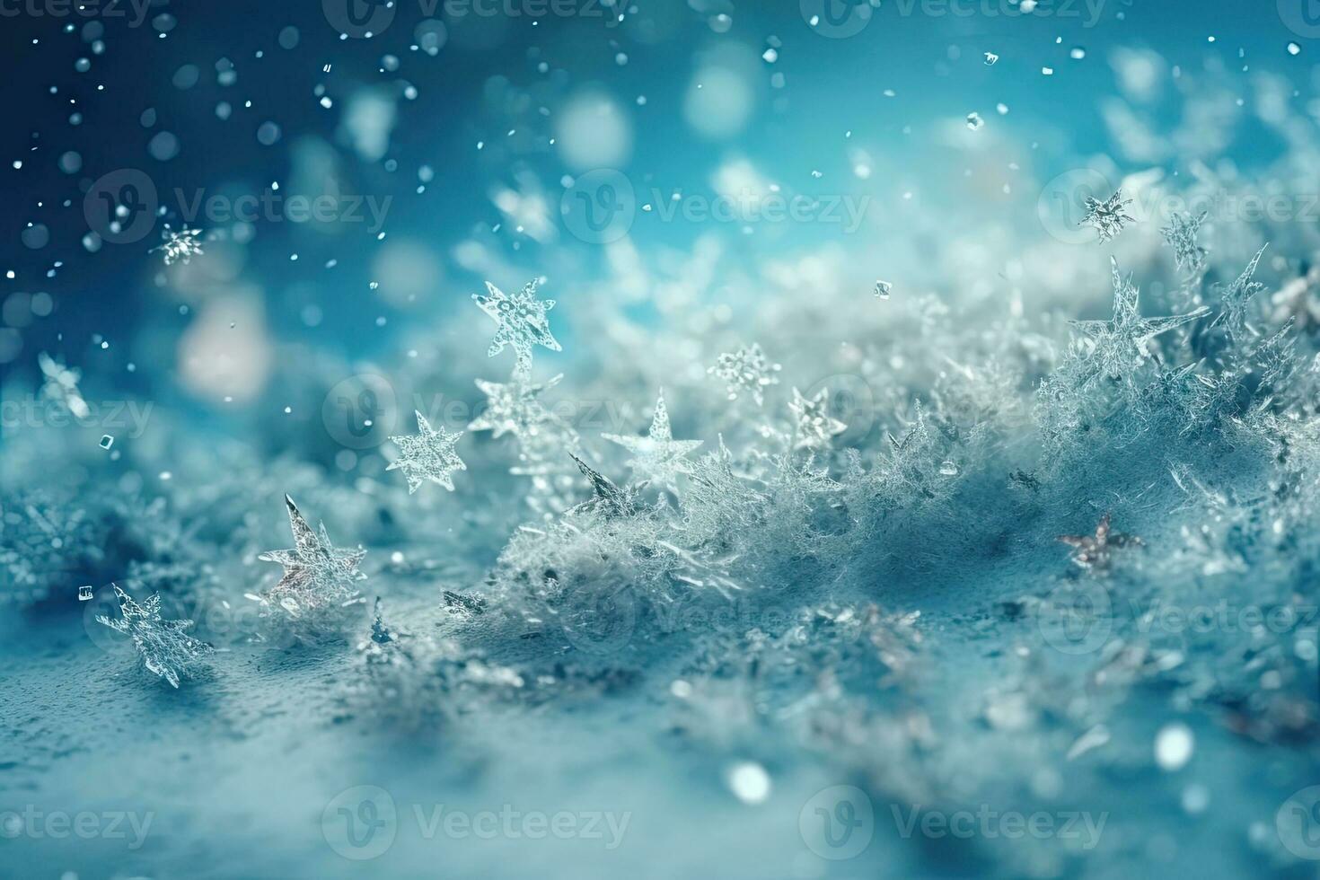 AI generated Natural winter christmas background with blue sky photo