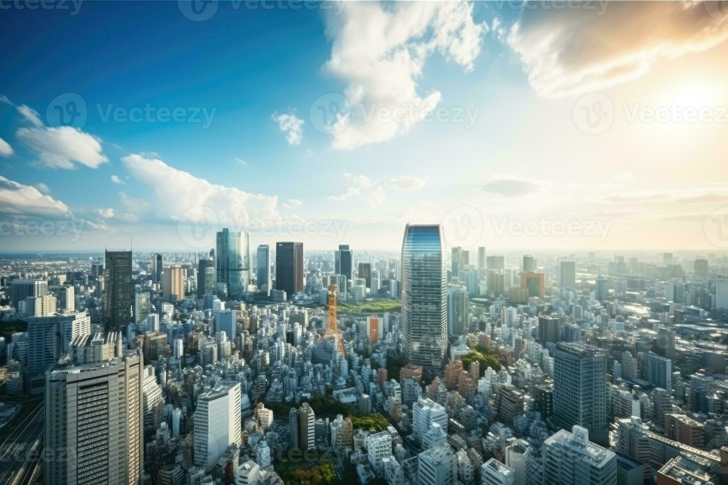 AI generated architecture building exterior in taipei city photo