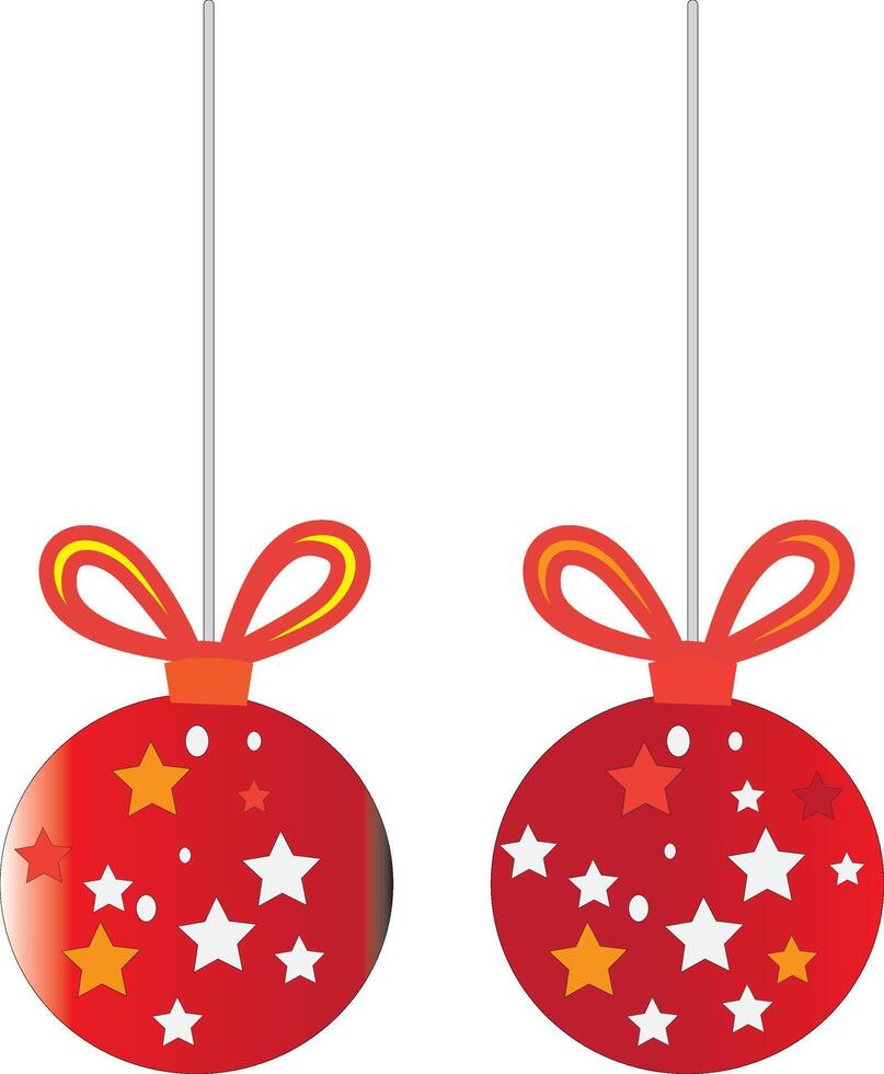 Christmas 3D red balls,Red decorative ball for Christmas party,Set of Christmas decorations in different patterns with metallic shine, suitable for posters, cards, sale decorations vector