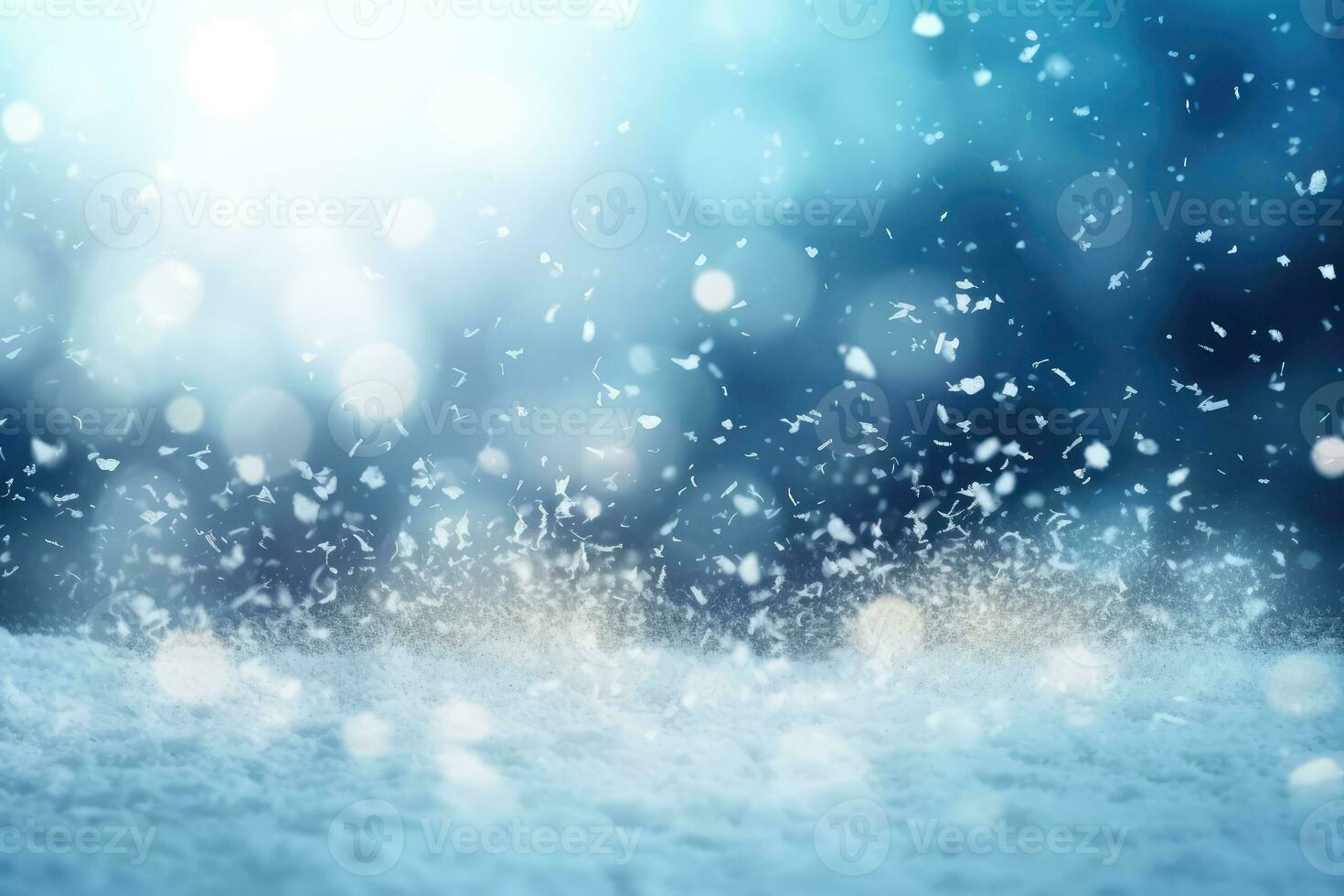 AI generated Natural winter christmas background with blue sky photo