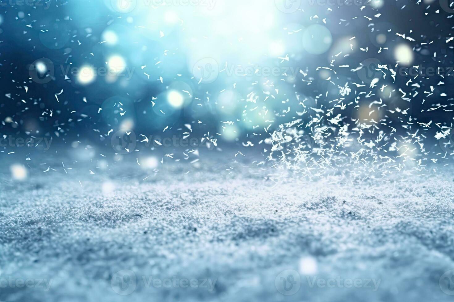 AI generated Natural winter christmas background with blue sky photo