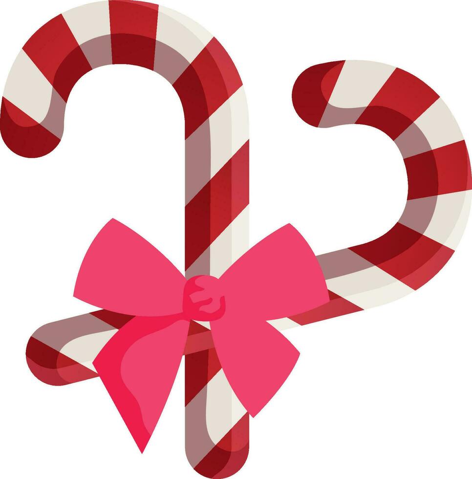 Navidad dulces a rayas piruletas en un palo entrecruzado cruz,navidad dulce, palo. caramelo caña con rojo y blanco rayas, navidad elemento colección, navidad y nea año caramelo garabatear vector