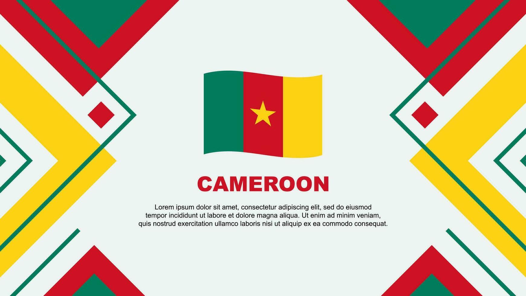 Cameroon Flag Abstract Background Design Template. Cameroon Independence Day Banner Wallpaper Vector Illustration. Cameroon Illustration