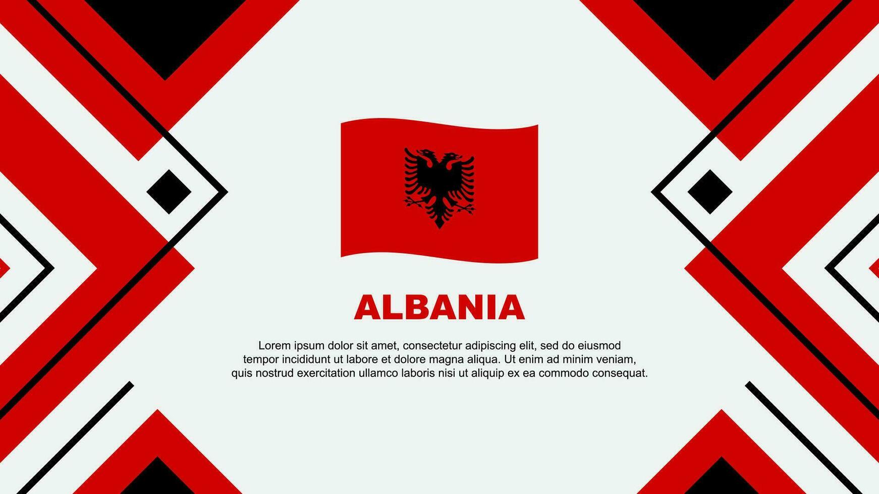Albania Flag Abstract Background Design Template. Albania Independence Day Banner Wallpaper Vector Illustration. Albania Illustration