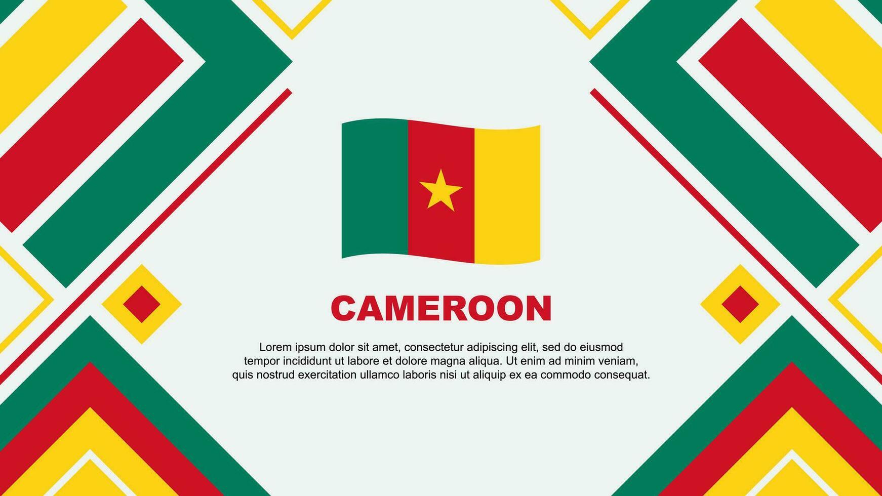 Cameroon Flag Abstract Background Design Template. Cameroon Independence Day Banner Wallpaper Vector Illustration. Cameroon Flag