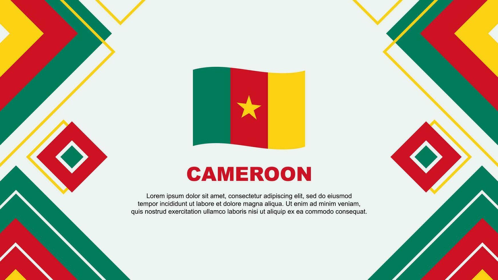 Cameroon Flag Abstract Background Design Template. Cameroon Independence Day Banner Wallpaper Vector Illustration. Cameroon Background