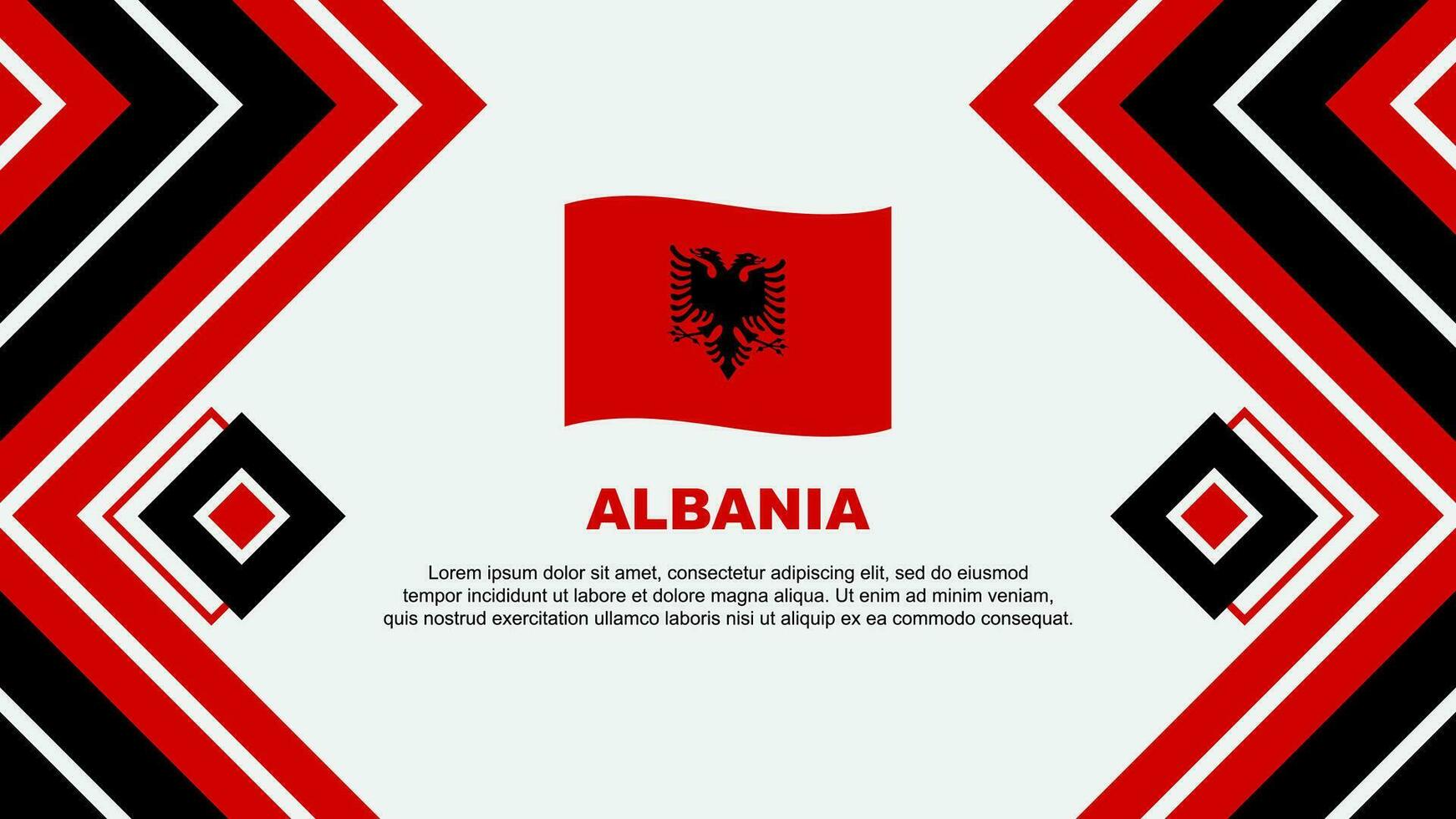 Albania Flag Abstract Background Design Template. Albania Independence Day Banner Wallpaper Vector Illustration. Albania Design