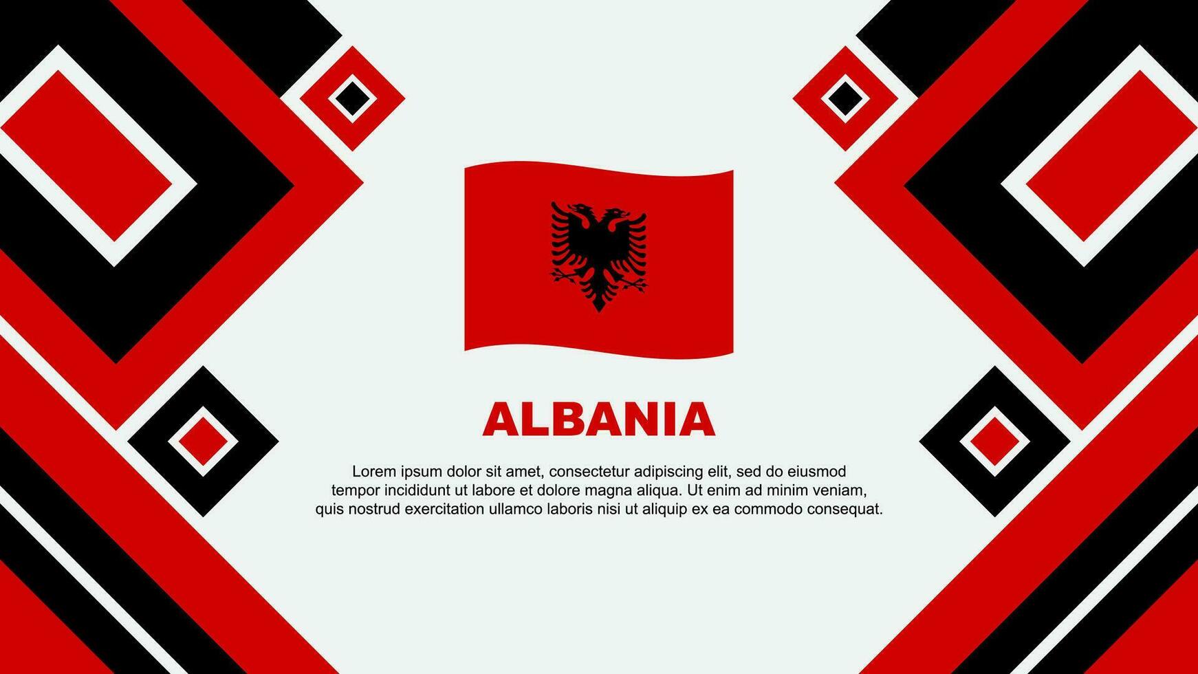 Albania Flag Abstract Background Design Template. Albania Independence Day Banner Wallpaper Vector Illustration. Albania Cartoon