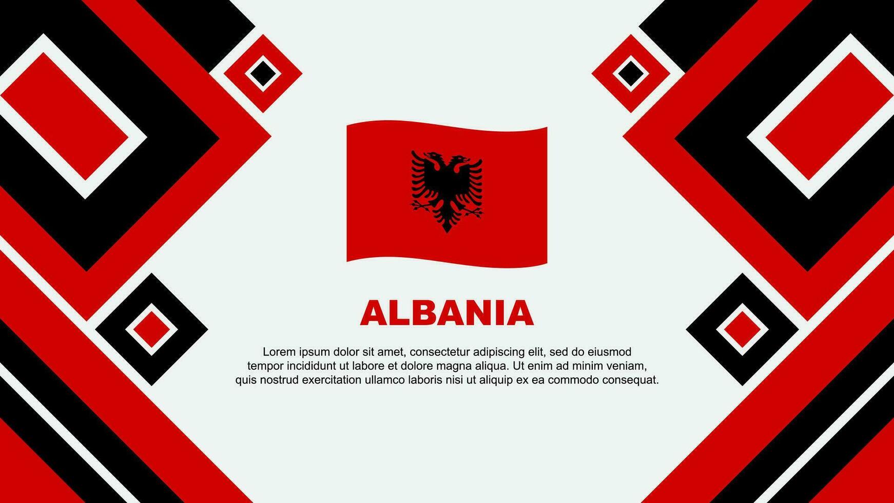 Albania bandera resumen antecedentes diseño modelo. Albania independencia día bandera fondo de pantalla vector ilustración. Albania dibujos animados