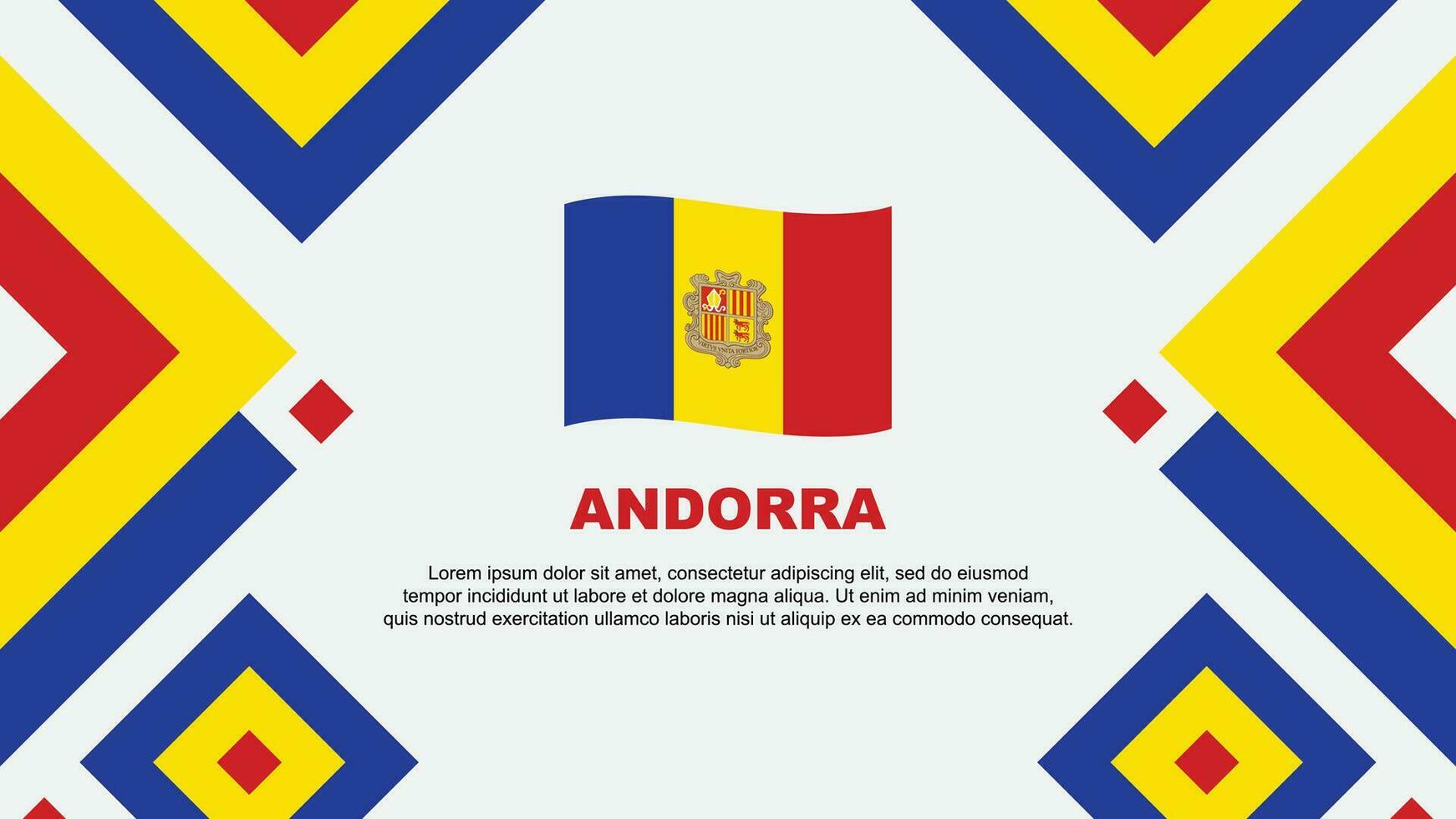 Andorra Flag Abstract Background Design Template. Andorra Independence Day Banner Wallpaper Vector Illustration. Andorra Template