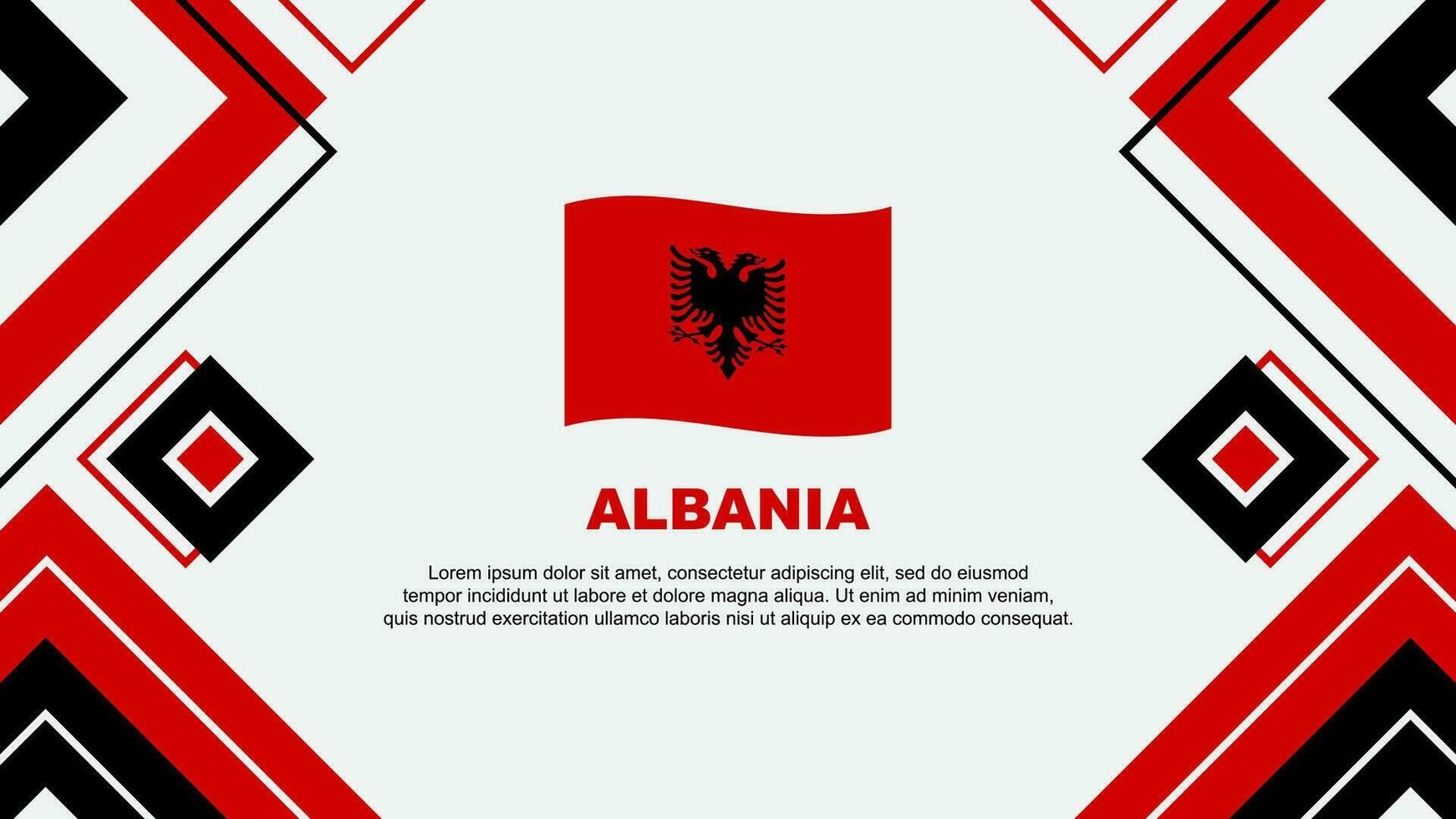 Albania Flag Abstract Background Design Template. Albania Independence Day Banner Wallpaper Vector Illustration. Albania Background