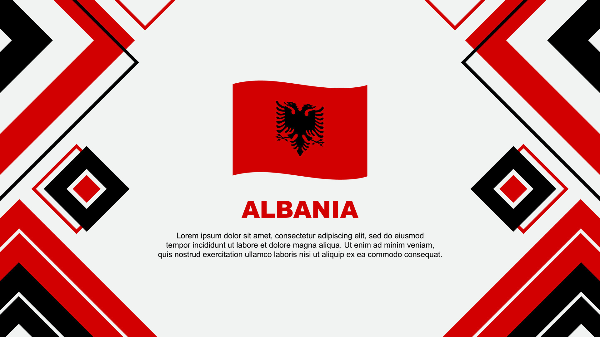 Albania Flag Abstract Background Design Template. Albania Independence