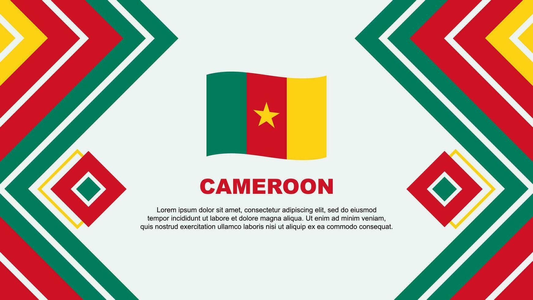 Cameroon Flag Abstract Background Design Template. Cameroon Independence Day Banner Wallpaper Vector Illustration. Cameroon Design