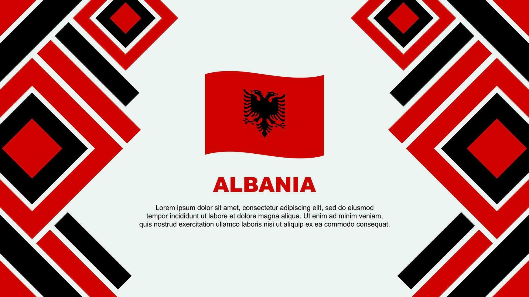 Albania Flag Abstract Background Design Template. Albania Independence Day Banner Wallpaper Vector Illustration. Albania