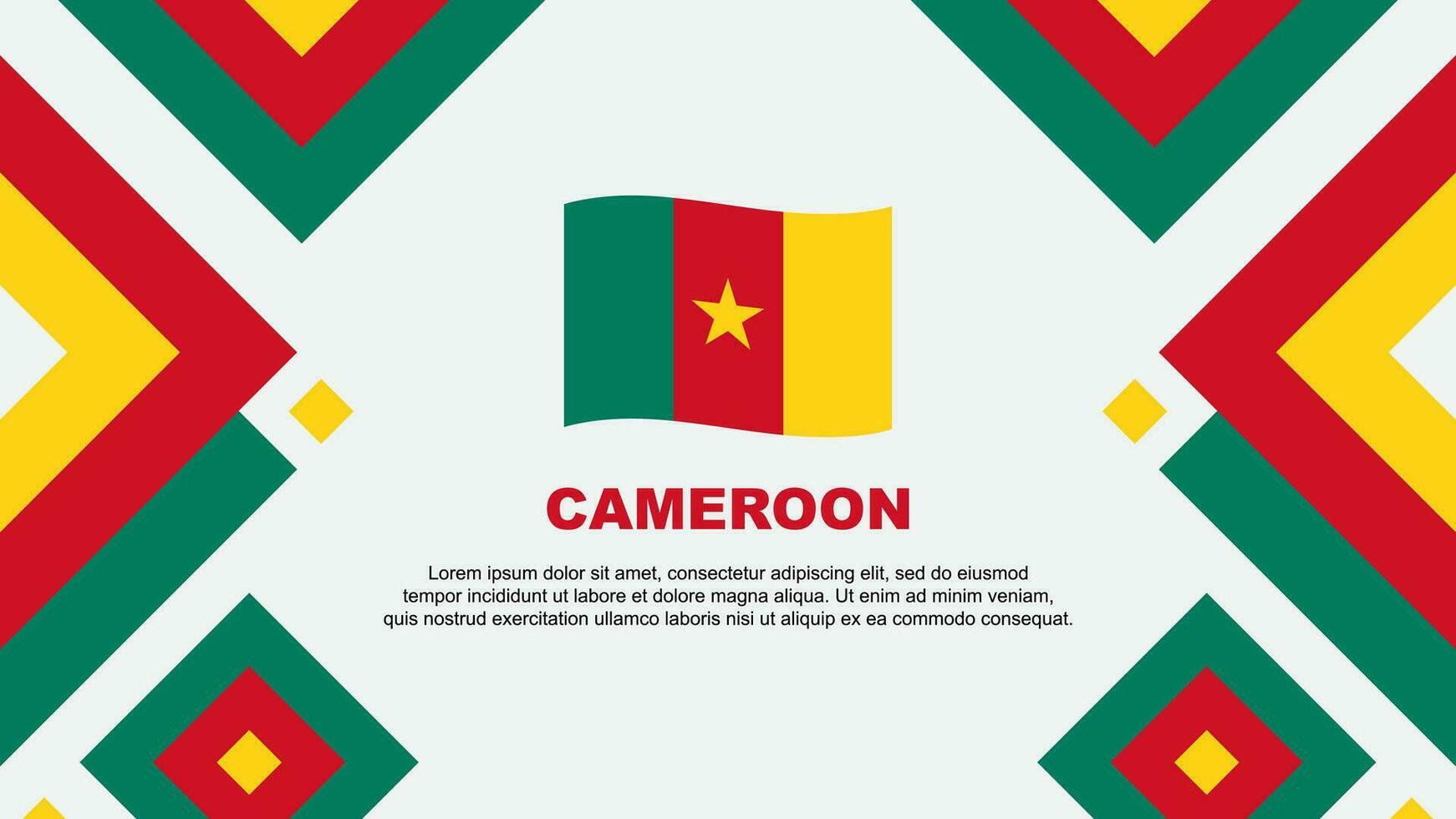 Cameroon Flag Abstract Background Design Template. Cameroon Independence Day Banner Wallpaper Vector Illustration. Cameroon Template