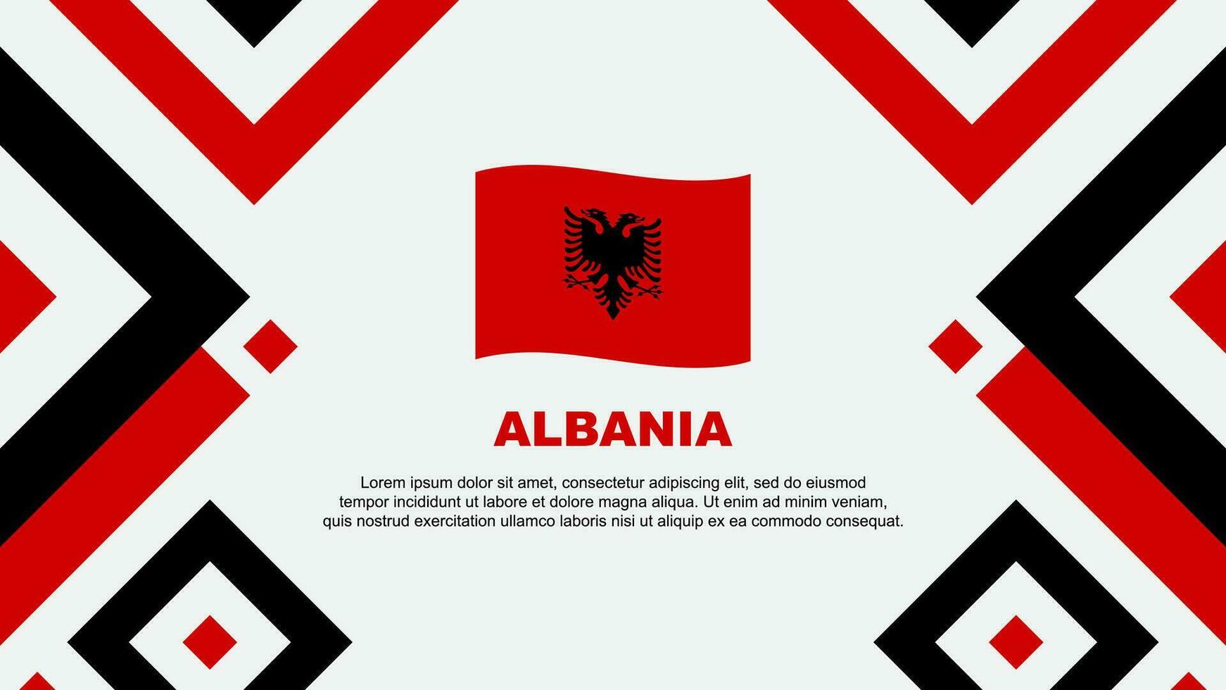 Albania Flag Abstract Background Design Template. Albania Independence Day Banner Wallpaper Vector Illustration. Albania Template