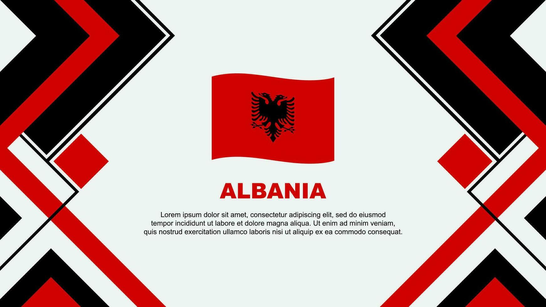 Albania Flag Abstract Background Design Template. Albania Independence Day Banner Wallpaper Vector Illustration. Albania Banner