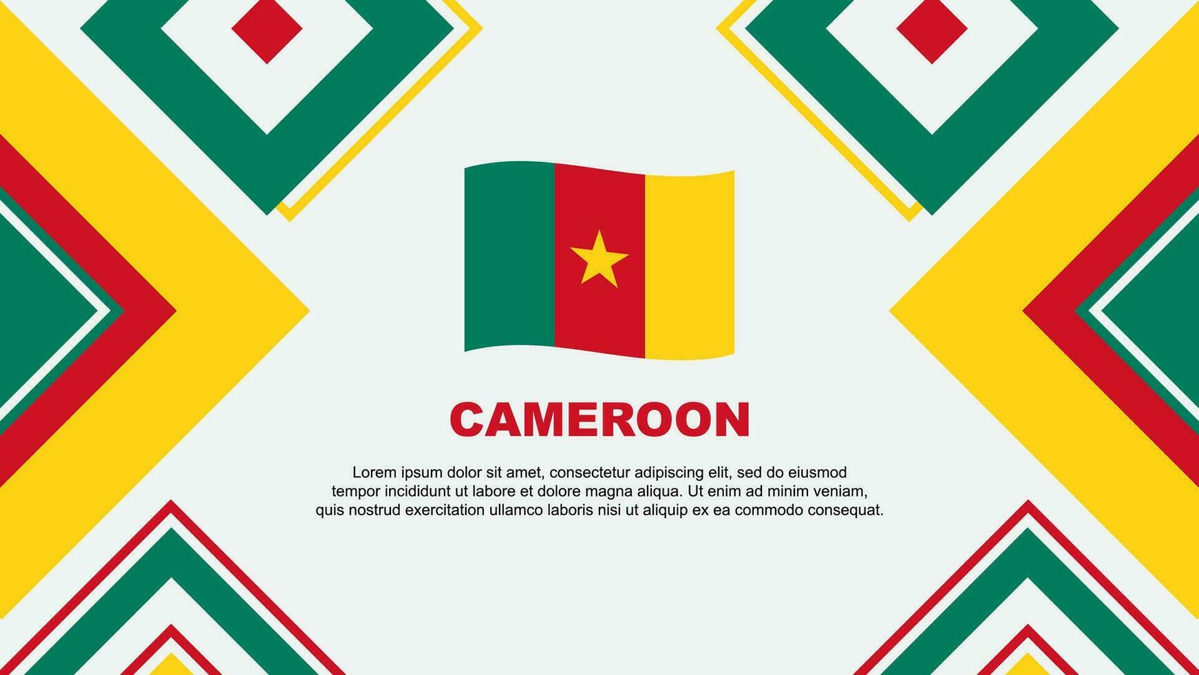 Cameroon Flag Abstract Background Design Template. Cameroon Independence Day Banner Wallpaper Vector Illustration. Cameroon Independence Day