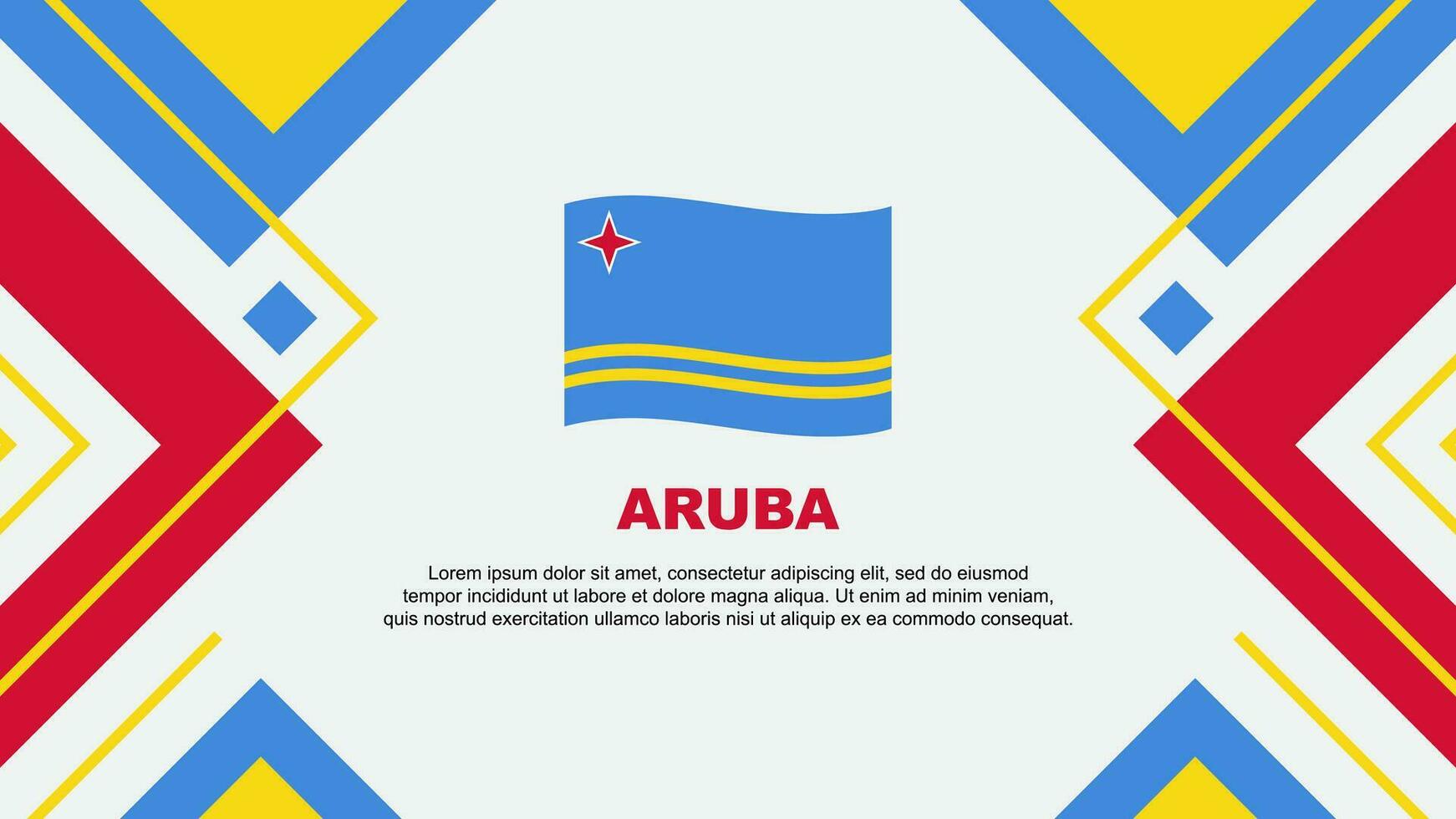 Aruba Flag Abstract Background Design Template. Aruba Independence Day Banner Wallpaper Vector Illustration. Aruba Illustration