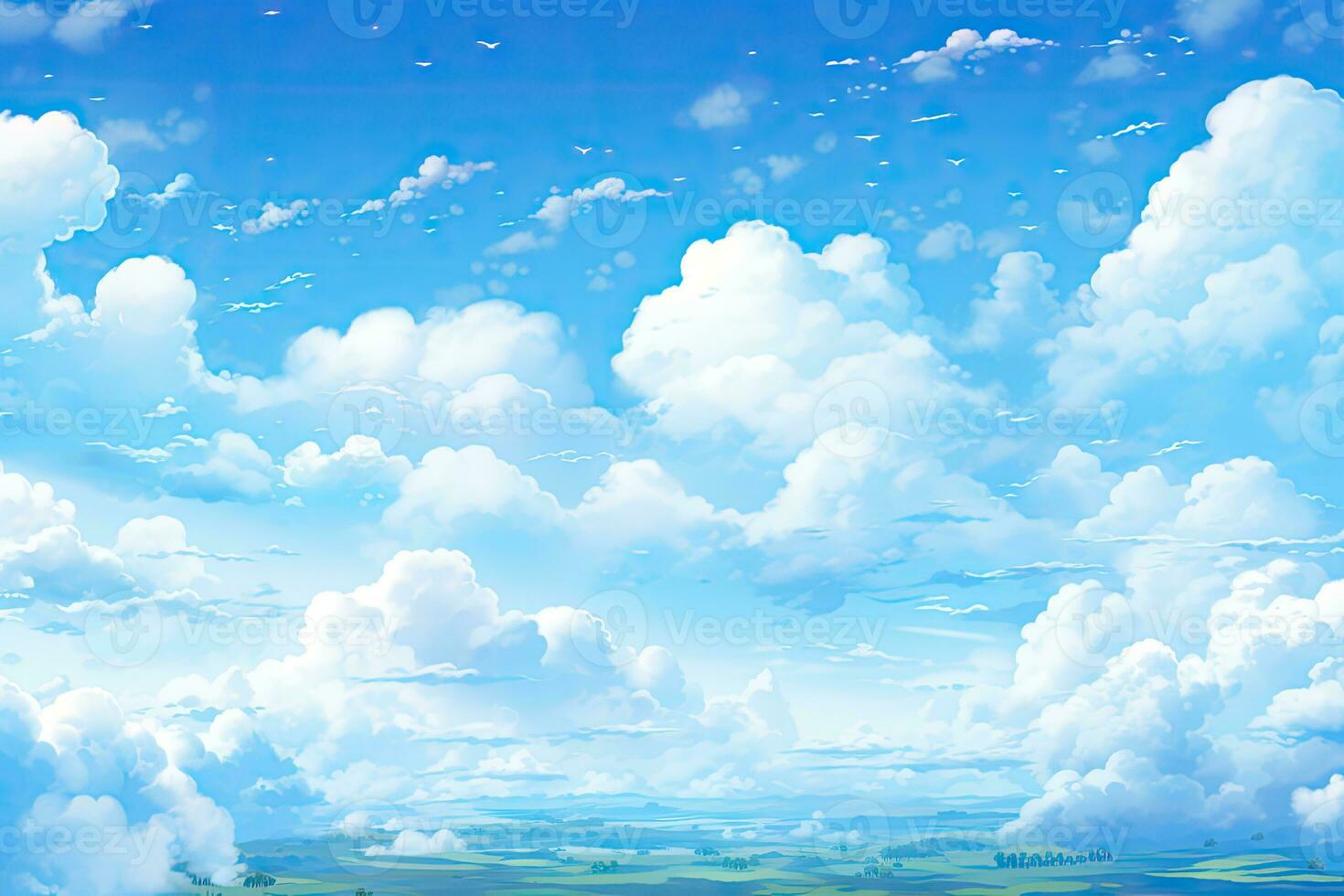 AI generated cloud on blue sky photo