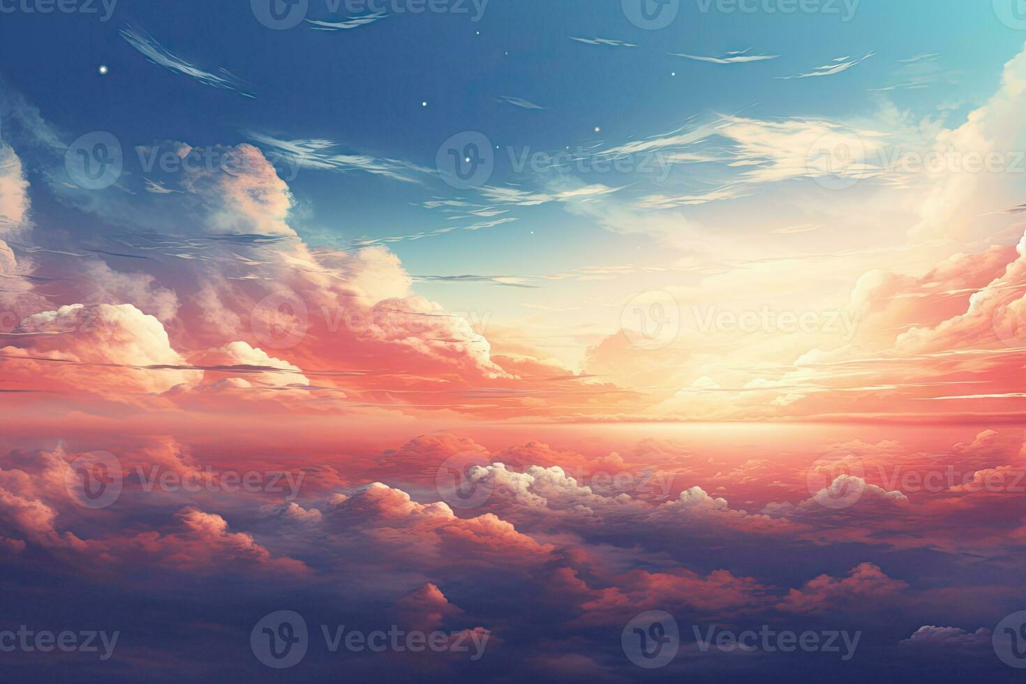 AI generated cloud in sunset photo