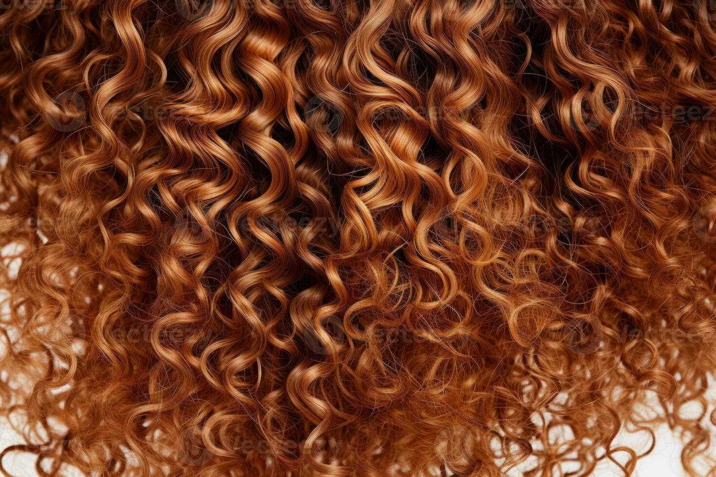 AI generated Beautiful healthy curly red hair. Professional hair care. Generative AI photo