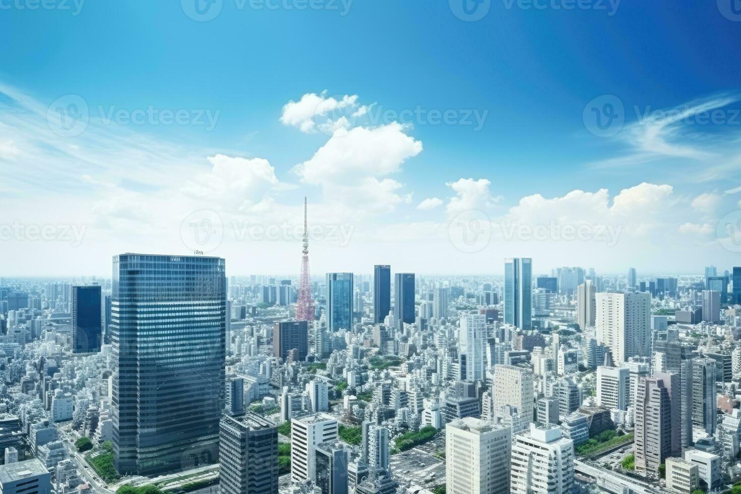 AI generated architecture building exterior in taipei city photo