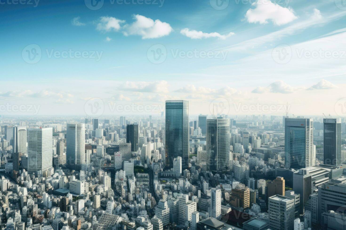 AI generated architecture building exterior in taipei city photo
