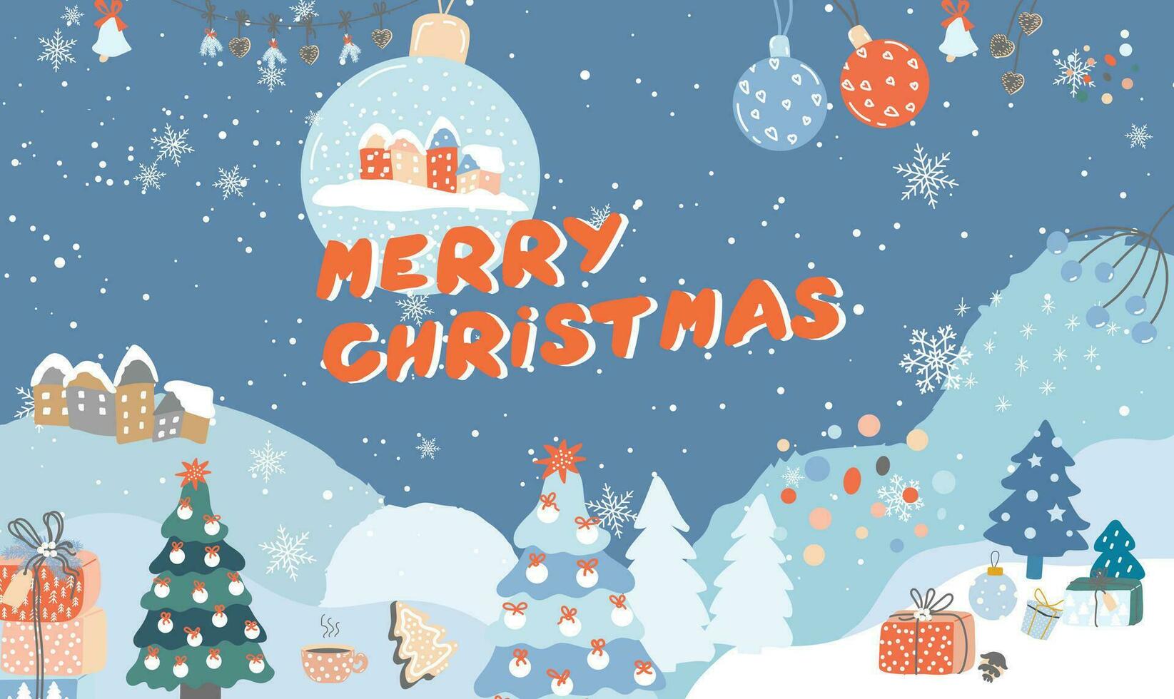 Snowflake background for Merry Christmas and Happy New Year. Vector illustration Welcome winter  with falling gold and silver snow. Vector illustration