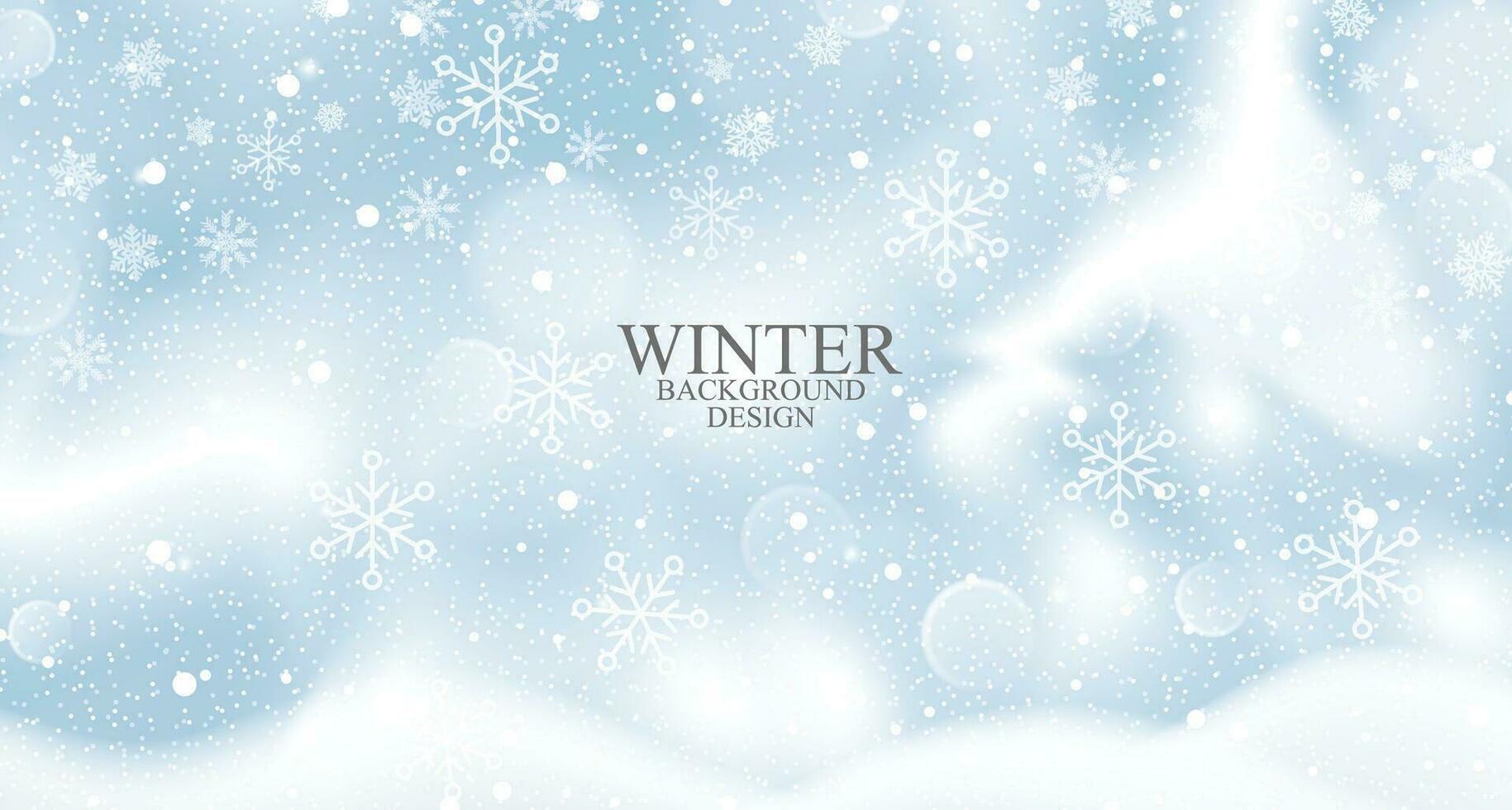 Snowflake background for Merry Christmas and Happy New Year. Vector illustration Welcome winter  with falling gold and silver snow. Vector illustration