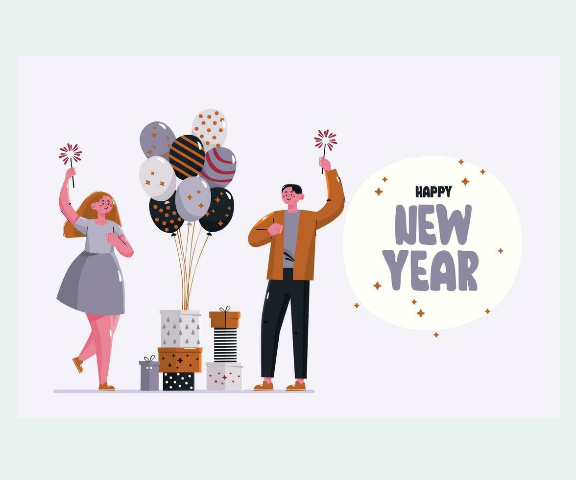 plano nuevo año ilustración vector