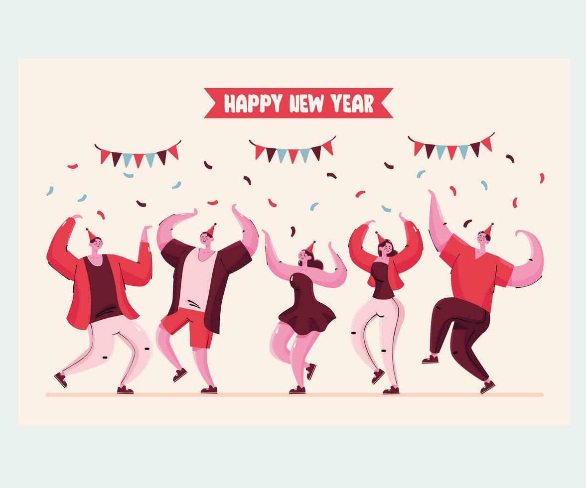 Flat Design New Year Background Illustration vector