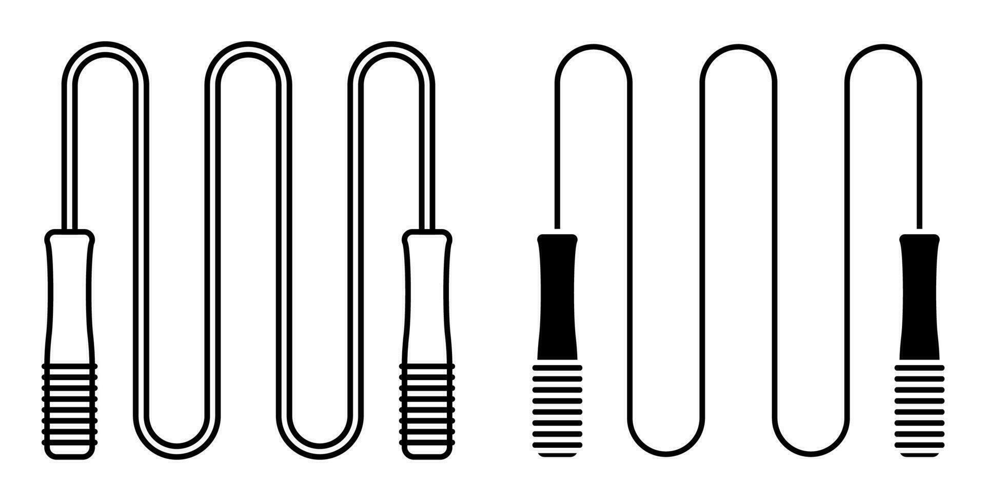 Sports jump rope for indoor and outdoor activities. Cardio endurance exercise. Simple vector icon
