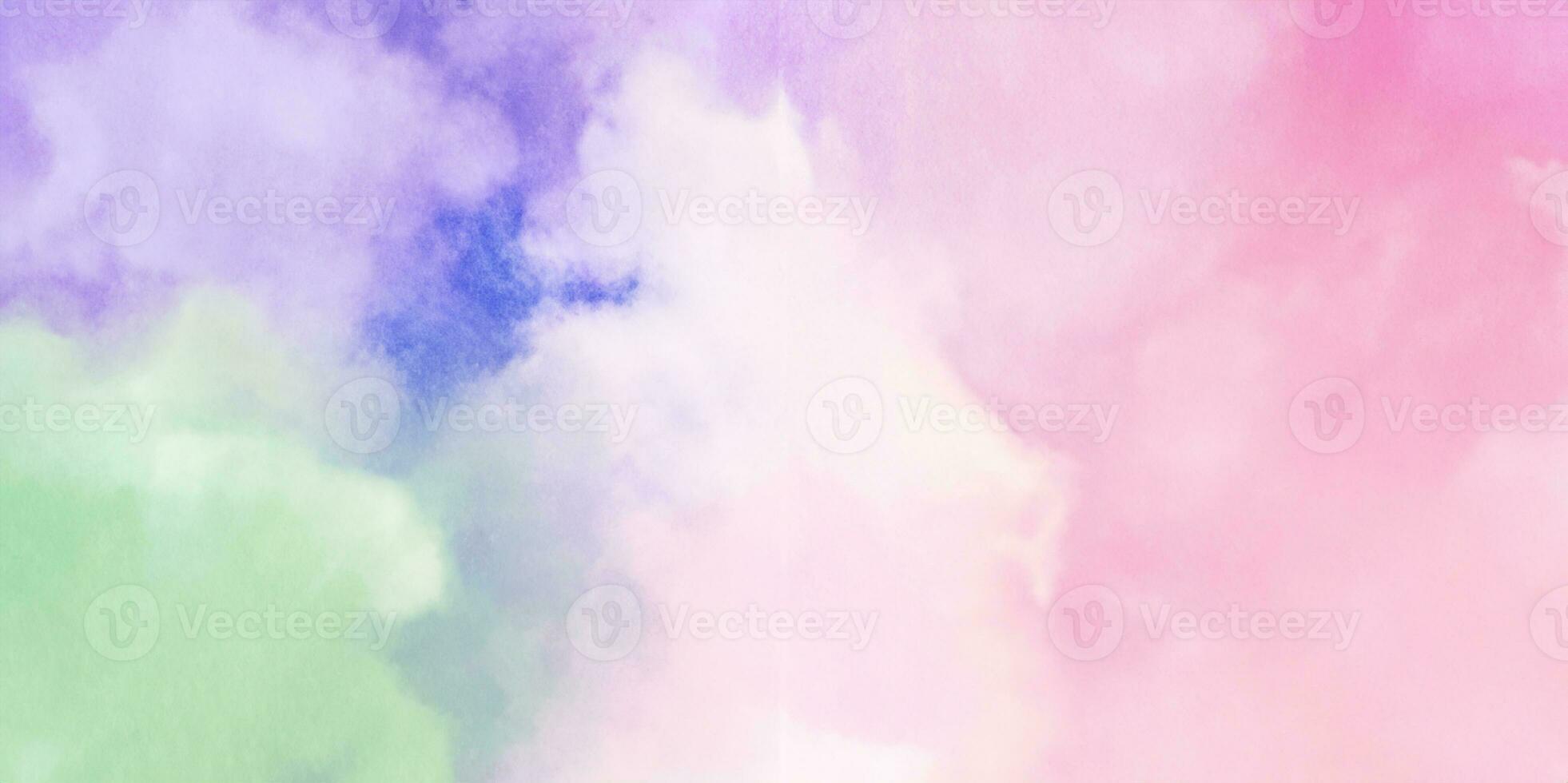 abstract watercolor background with clouds  purple watercolor paint paper texture brush background. Aquarelle canvas for retro design, vintage cards templates. Multicolor shades hand drawn. photo