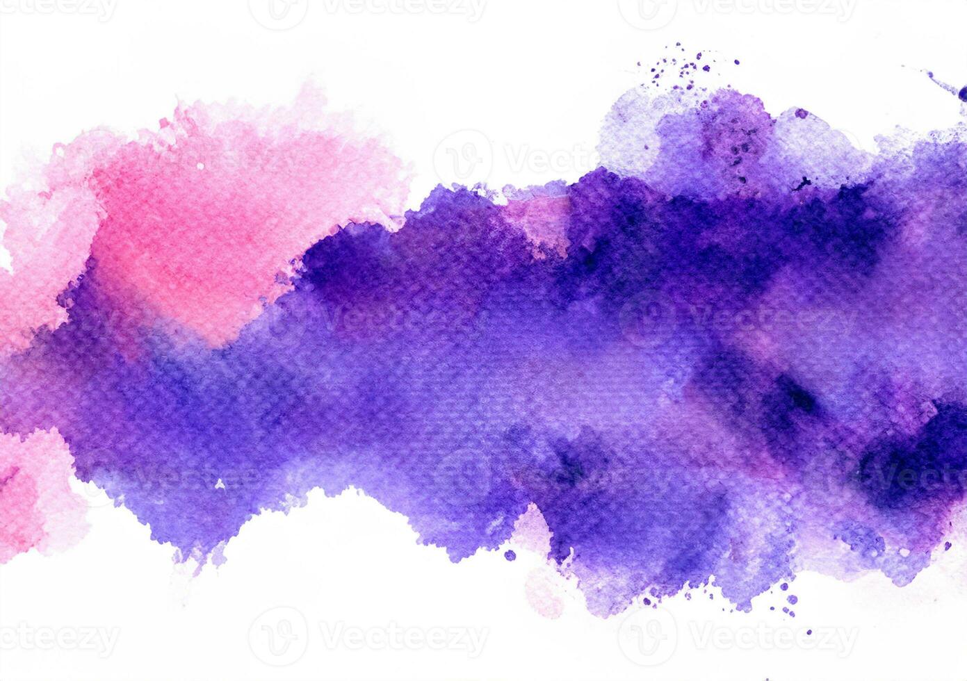 purple watercolor splashes of paint on paper background. photo