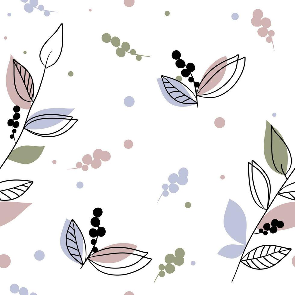 Vector seamless plants pattern