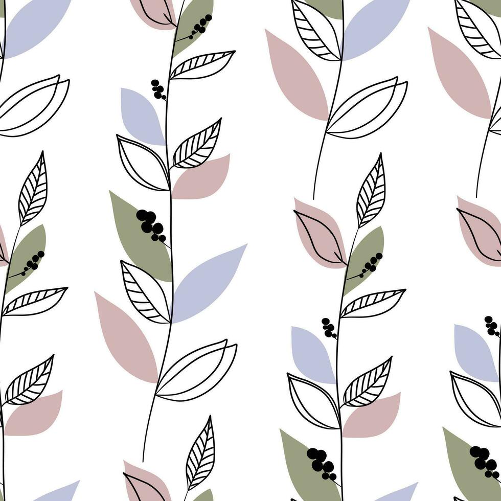 Vector seamless plants pattern