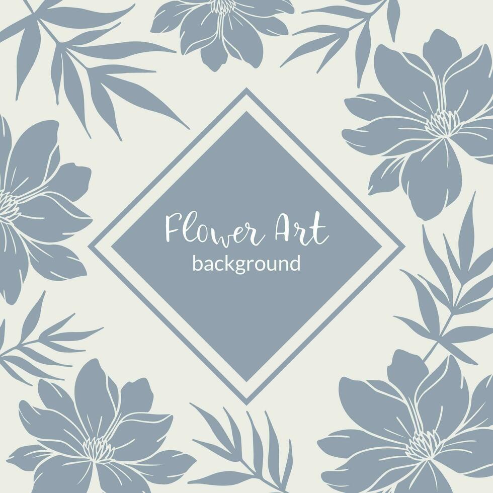 Vintage card with flowers and leafs. Floral wreath. Flower frame for flowershop with label designs. Flower Art vector