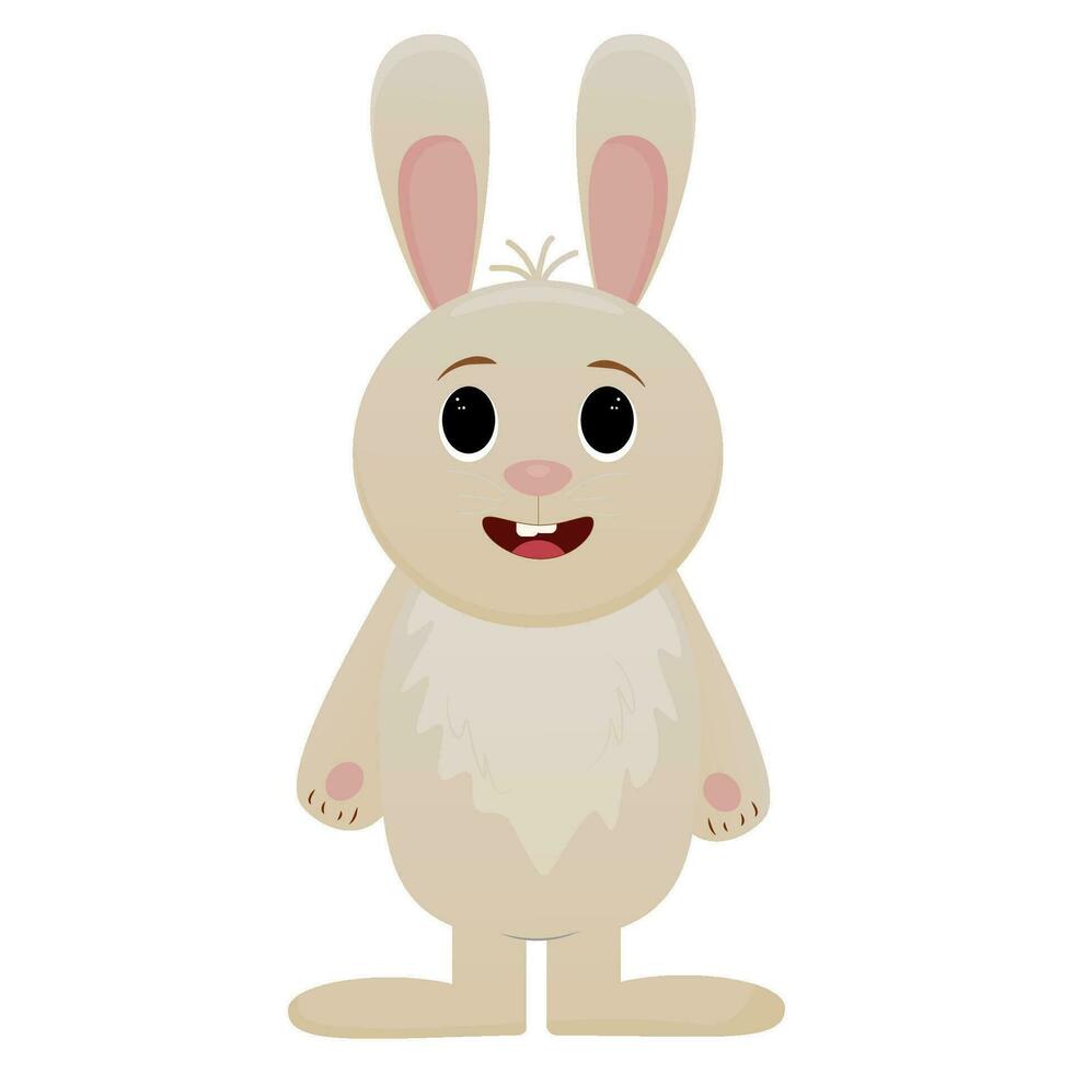 Vector illustration cute rabbit on a white background.