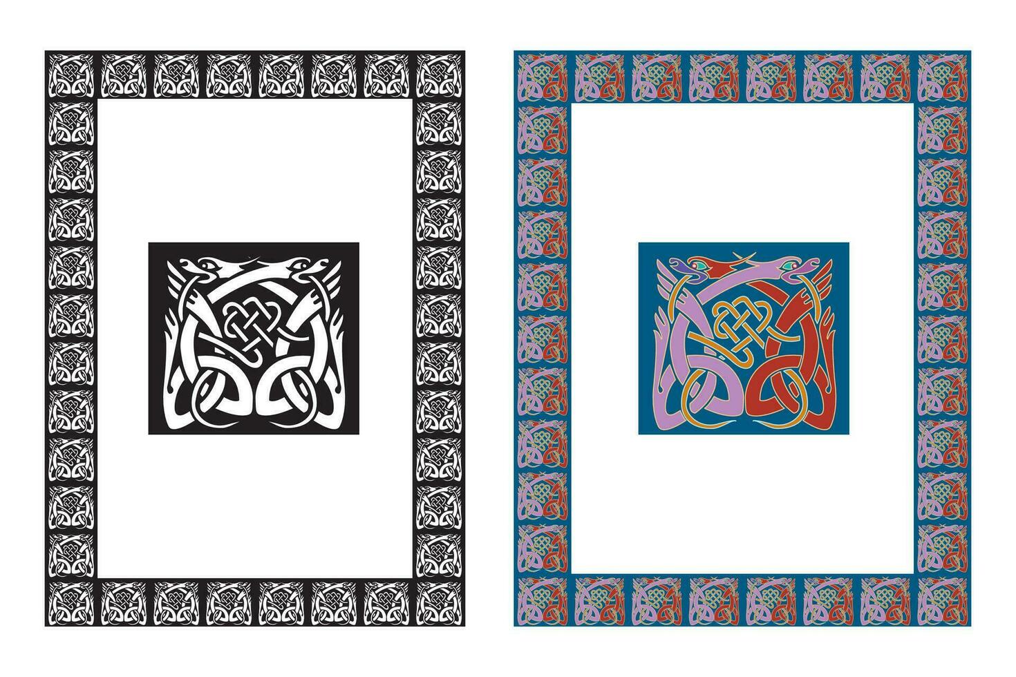 Vintage floral classic calligraphic retro vignette scroll frames ornamental design elements black and color set isolated vector