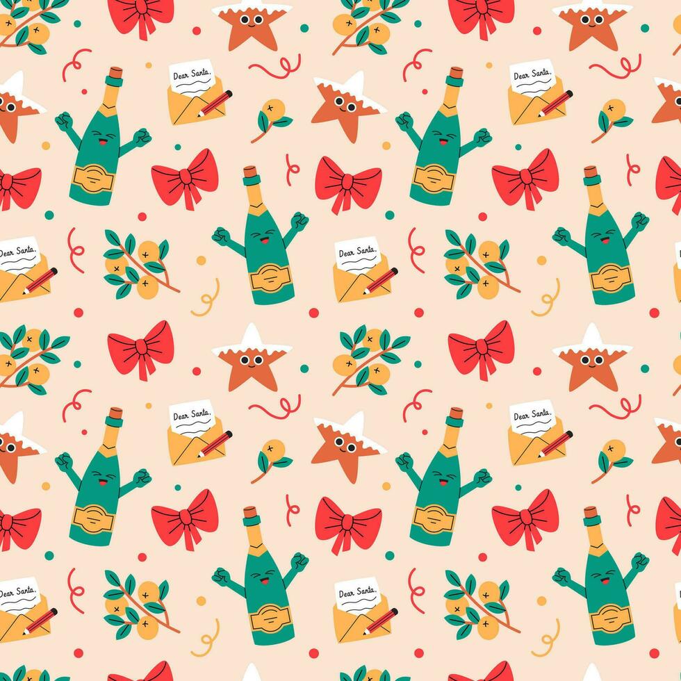 Merry Christmas seamless pattern vector